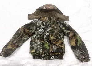 Rocky Youth Brown Camo Detachable Hooded Full Zip Up Fleece Jacket Size M - Foto 1 di 10