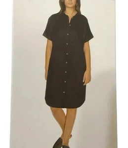 Well Worn Women’s Linen Blend Casual Pockets Dress, Black, Size Small - Picture 1 of 1