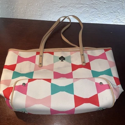 Kate Spade Harmony Abstracto Firma Arco Monedero Bolso de Mano Manchas Menores Foto 1 de 4