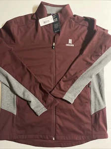 Cutter & Buck CB Windbreaker Jacket Men’s Large  Full Zip Maroon Grey Golf New - Picture 1 of 17