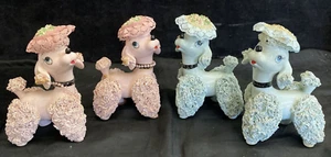Pink & Blue 1950s Spaghetti Poodles Collectible Figurines Set of 2 by Thames - Picture 1 of 20