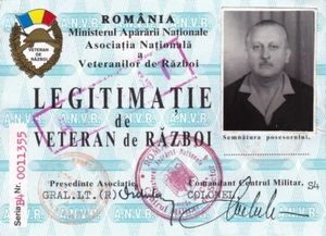 Rumänien, 1991, Kriegsveteranenausweis - Bild 1 von 2