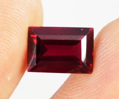 Anillo de piedras preciosas sueltas corte princesa granate rojo real certificado 3,55 quilates talla listo Foto 1 de 4