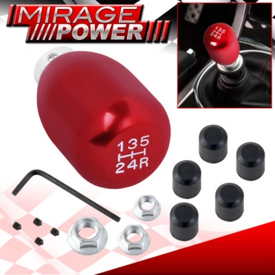 5 Speed Manual Transmission Red Aluminum Shift Knob Gear Shifter Lever For Mazda Foto 1 de 2