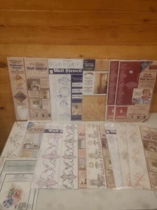 Vintage Lot 13 90s Stencil Wall Decor Border/Per-Cut Decor - Picture 1 of 23