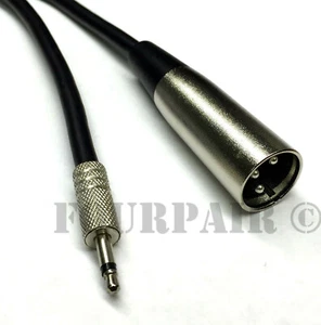 6ft XLR 3-Pin Male to 3.5mm 1/8" Mono Plug Shielded Microphone Mic Audio Cable - Picture 1 of 1