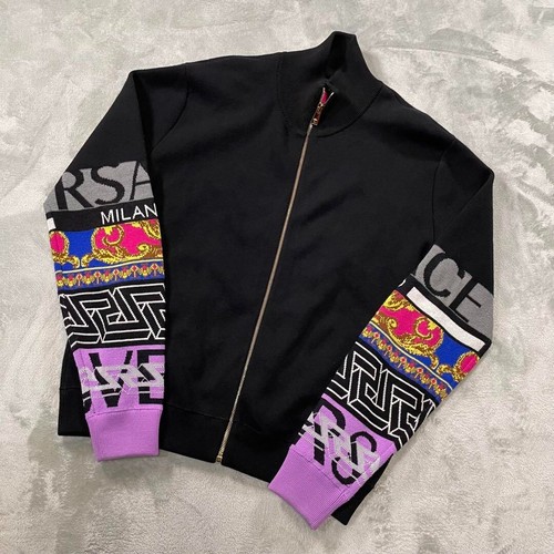 Giacca in maglia con zip VERSACE Medusa Nera taglia 48 dal Giappone rara