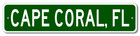 Cape Coral, Florida Metal Wall Decor City Limit Sign - Aluminum