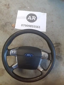 FORD GALAXY MK3 06-15 S MAX MONDEO MK4 MULTIFUNCTION STEERING WHEEL LEATHER - Picture 1 of 3
