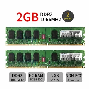 4GB 2x 2GB PC2-8500U DDR2 1066MHz 1111MHz OC Desktop Memory RAM For Kingmax BT - Picture 1 of 8