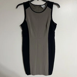 Womens Worthington Colorblock Sheath Dress Career Wear Black/Taupe Size 10 - Picture 1 of 10