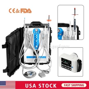 FDA Portable Mobile Dental Delivery Unit Suction Compressor+Curing Light+Scaler - Picture 1 of 25