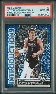 Victor Wembanyama 2023 Mosaic Introductions Blue Fast Break/85 PSA 10 Rookie - Imagen 1 de 2