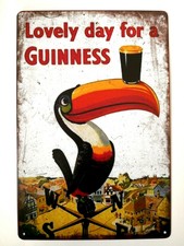 Targa guinness lovely beer birra metallo vintage retrò pub bar poster arredo