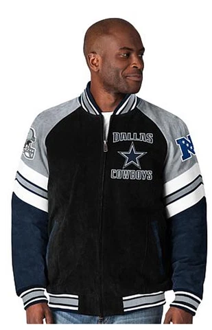 NFL Dallas COWBOYS Officially Licensed Shell 100% LEATHER Suede Jacket ~Medium Cover