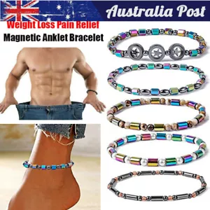 Magic Heal Lymph Detox Magnetic Anklet, Hematite Fit Healthy Vibes Anklet AU - Picture 1 of 18