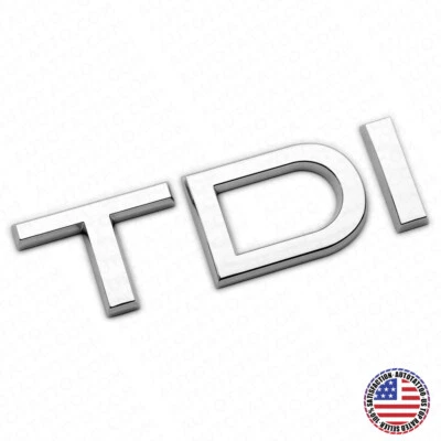 Audi OEM Chrome TDI Rear Letter Tail Nameplate Trunk Emblem Badge Sport Sline - Image 1 of 4