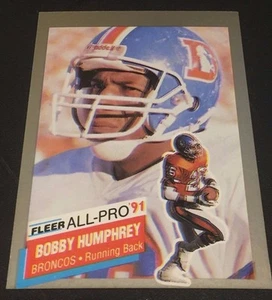 BOBBY HUMPHREY 1991 Fleer ERROR OddBaLL ALL-PRO with CHARLES HALEY All-Pro BACK  - Picture 1 of 2