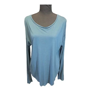 OLD NAVY Dark Teal Long Sleeve Knit Stretch Slit in Back Top Women's Size MED - Picture 1 of 7