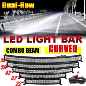 Barra de luz LED curva 22/32/42/50/52 punto inundación todoterreno camión de conducción 4x4 RZR 12V - Imagen 1 de 19