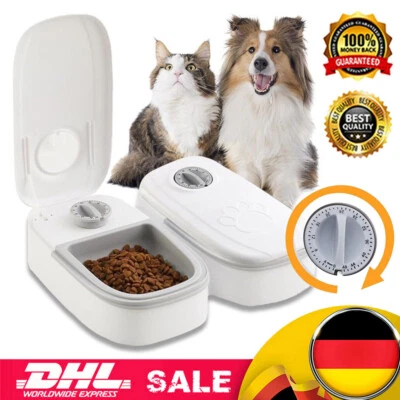 2X Timer Katze Hund Automatischer Futterspender Futterautomat Katzenfütterung - Bild 1 von 4
