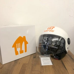 Just Eat Moped Motorbike Helmet Open Face with adjustable Visor - XL / L / M - Picture 1 of 15
