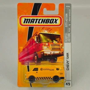 Matchbox City Action Series Chevy Van #49 Yellow 1/64 "Maintenance Yard" (K249) - Picture 1 of 6
