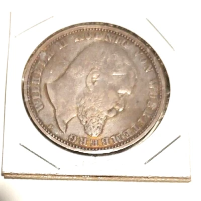Silver Coin, German States, WURTTEMBERG, Wilhelm II, 5 Mark, 1900 - Image 1 of 2