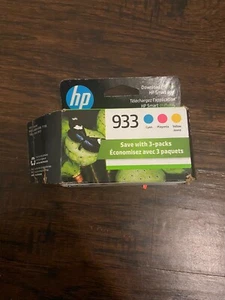 Genuine HP N9H56FN 933 Cyan Magenta and Yellow Ink Cartridges 3 Pack OEM - Picture 1 of 3