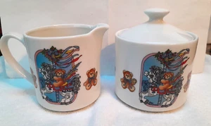 Vintage Enesco "Lucy and Me Bears" Zuckerdose & Milchkännchen Set 1985 Top Zustand - Bild 1 von 7