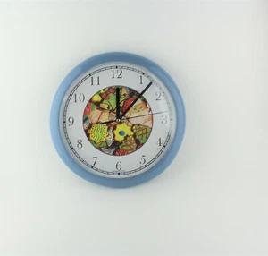 Christmas Cookies Blue Wall Clock - Holiday Décor Santa Trees Bells - Picture 1 of 7