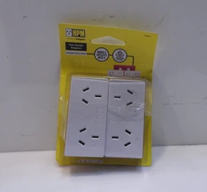 7 x HPM D2/2WE Left and Right Extend 10A 2400W Double Adaptor 2-Pieces, White - Picture 1 of 2