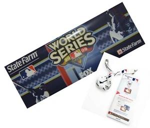 2009 Yankees World Series vs Phillies SGA Banner + Ticket Holder & Lanyard NEW - Picture 1 of 5