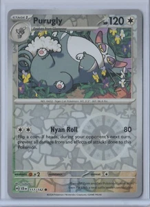 Pokémon 2024 STELLAR CROWN PURUGLY 117/142 MINT Never Played REVERSE HOLO - Bild 1 von 1