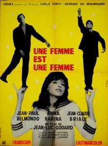 Belmondo Anna Karina UNE FEMME EST UNE FEMME J L Godard 1961 FRENCH POSTER 24x32 - Picture 1 of 1