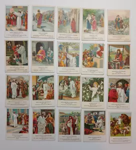 20 Antique Late 1800s & Early 1900s Religious Picture Trading Cards Bible Study - Picture 1 of 15