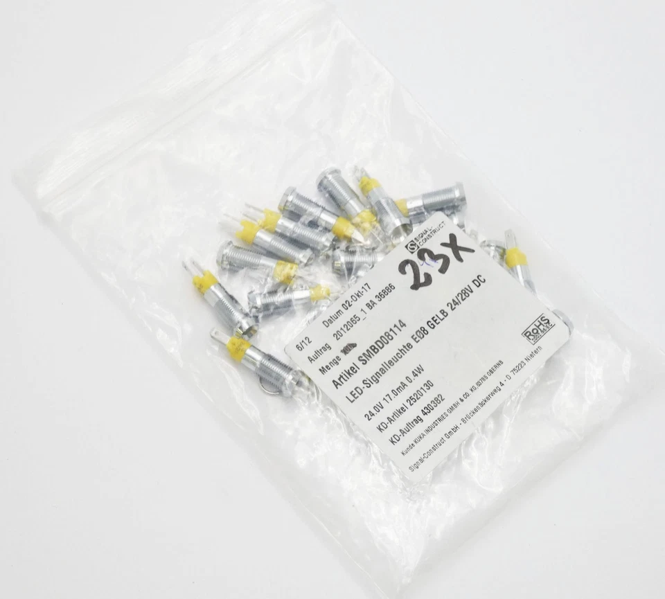 23x Signal-Constuct SMBD08114 LED-Signalleuchte Gelb 24/28VDC -unused- - Bild 1 von 4