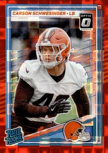 2025 Panini Donruss - Carson Schwesinger #392 Optic Preview Red Pandora Prizm RC - Bild 1 von 2