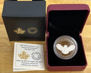 2017 $20 Nocturnal by Nature: The Barn Owl - Rhodium Plated Pure Silver Coin - Picture 1 of 8