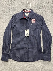 Ariat REAL Womens Kirby Shirt XS Lurex Pinstripe Fitted Stretch Western Country - Picture 1 of 14