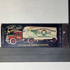 Overnight Motor Transportation Co. Northeast 1940s Truck Design Matchbook - Picture 1 of 2