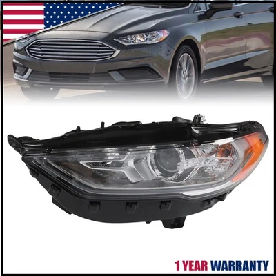 Conjunto de faros laterales izquierdos del conductor con LED DRL cromado para Ford Fusion 2017-2019 Foto 1 de 4