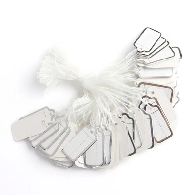 500*Retail Display Tags, White Strung Price Tags/Jewellery/Rings, Sizes - Image 1 of 4