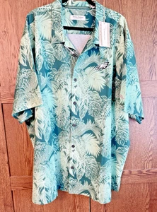 Neu mit Etikett Tommy Bahama x Philadelphia EAGLES NFL Herren 3XL grün Blumenmuster Hawaiihemd - Bild 1 von 10