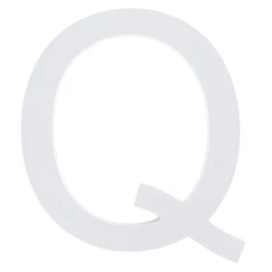 Arial Font White Painted MDF Wood Letter Q (6 Inches) - Picture 1 of 2