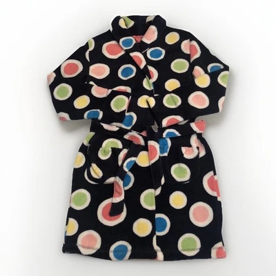Justice Girls Fleece Robe Multicolor Polka Dot Belted Bathrobe Size 12/14 NWOT - Image 1 of 4