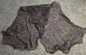 Vintage Women's RALPH LAUREN Long Scarf Paisley Sheer Green Label - Picture 1 of 5