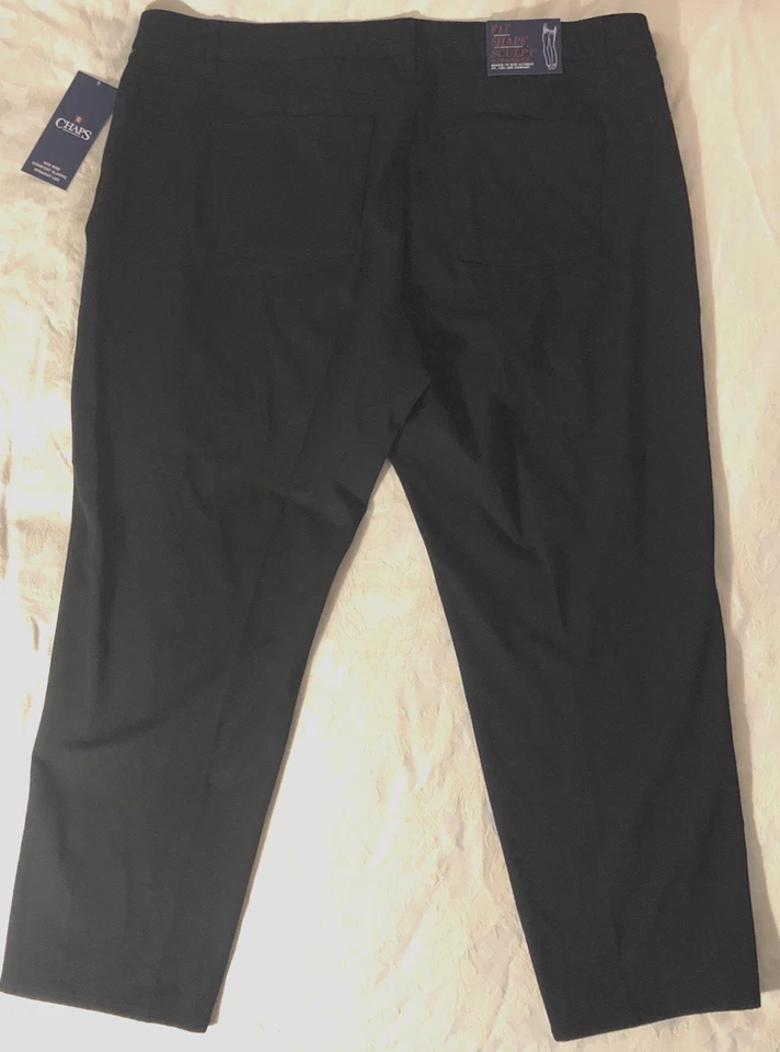 Pantalones Chaps para mujer 24W negros tiro medio ajuste adelgazante forma esculpida pierna recta NUEVO Foto 1 de 4