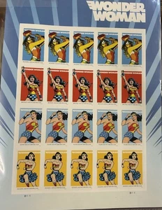 #5149-52 Wonder Woman Forever Stamps Pane Of 20 - Picture 1 of 3