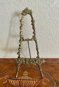 Vintage verzierte Messing Display Staffelei, Bild Foto Ständer Halter 13" Höhe - Bild 1 von 5